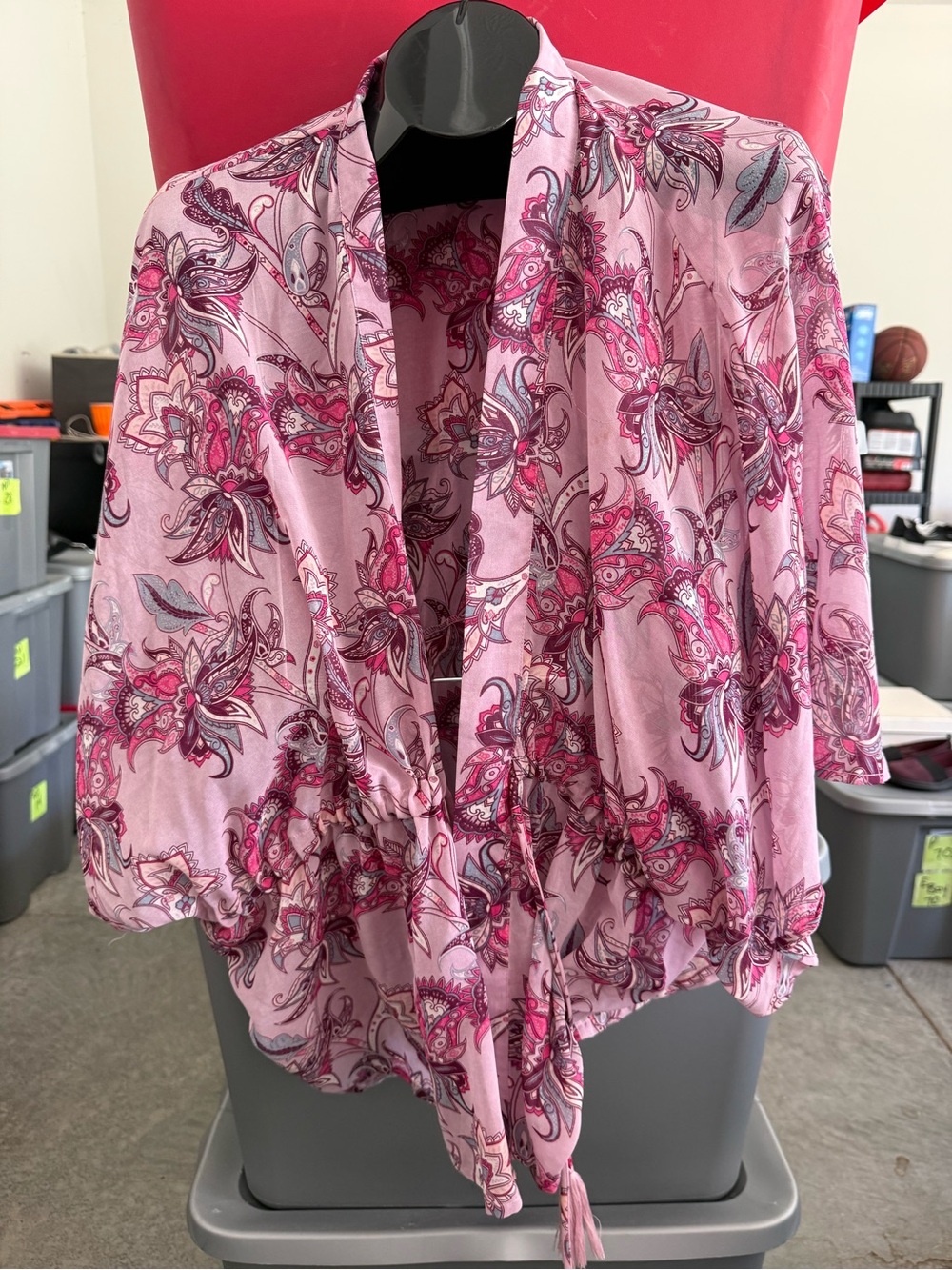 Pink Floral Tie-Front Blouse p45